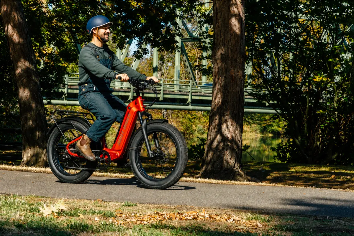 Upright, relaxed riding position