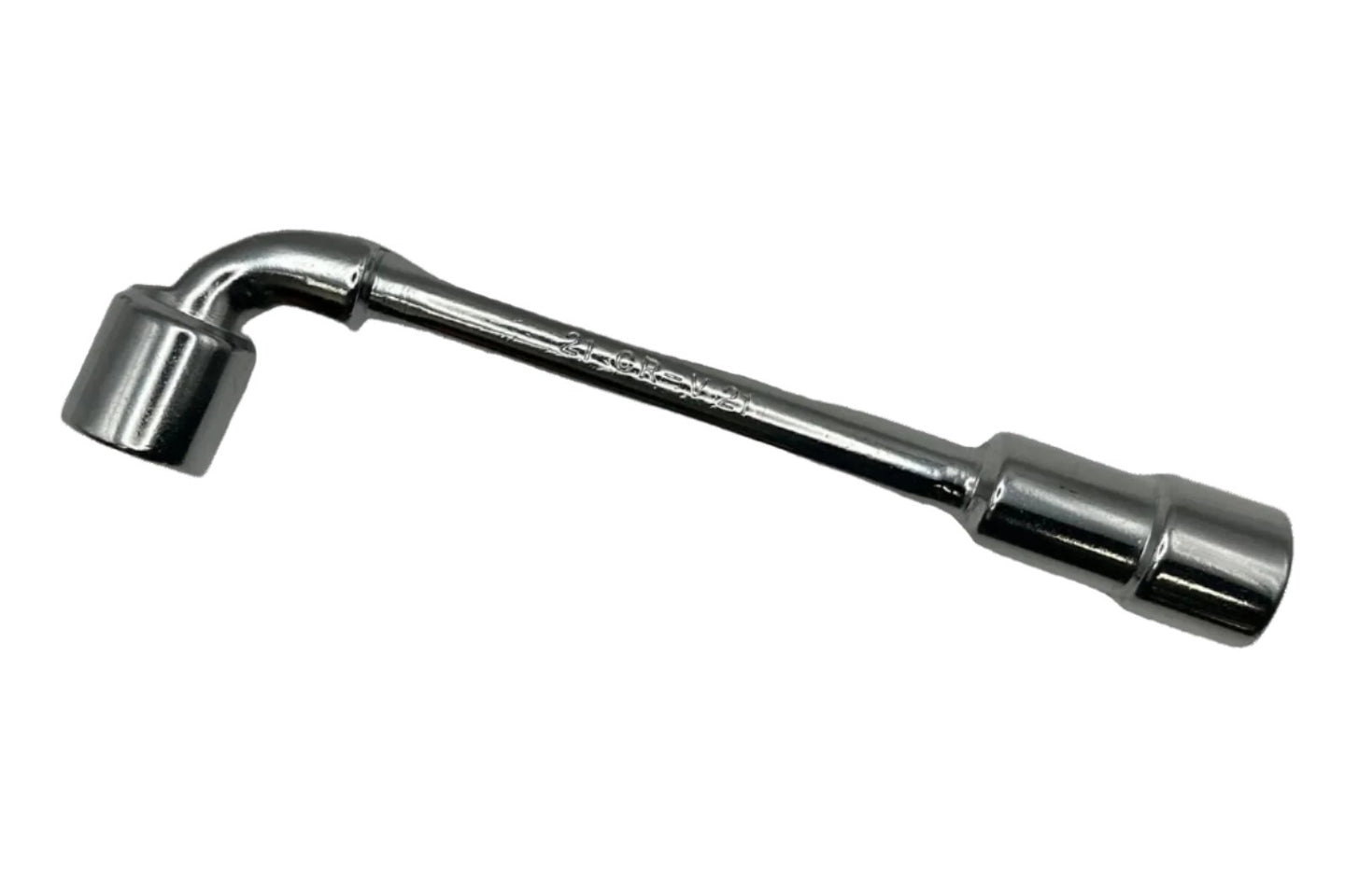 21mm lug wrench designed for e-bike axle removal, featuring a right-angle socket end with a hole for motor wiring.