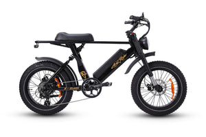 Ariel Rider Ebikes - Black color X-Class 52V fat tire electric bike from the side on a white background