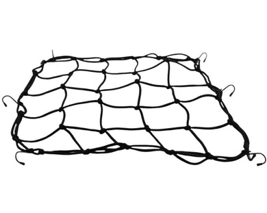 Durable Black Elastic Cargo Net with Hooks for E-Bike Baskets - Ideal for Securing Items on Electric Bike Cargo Racks