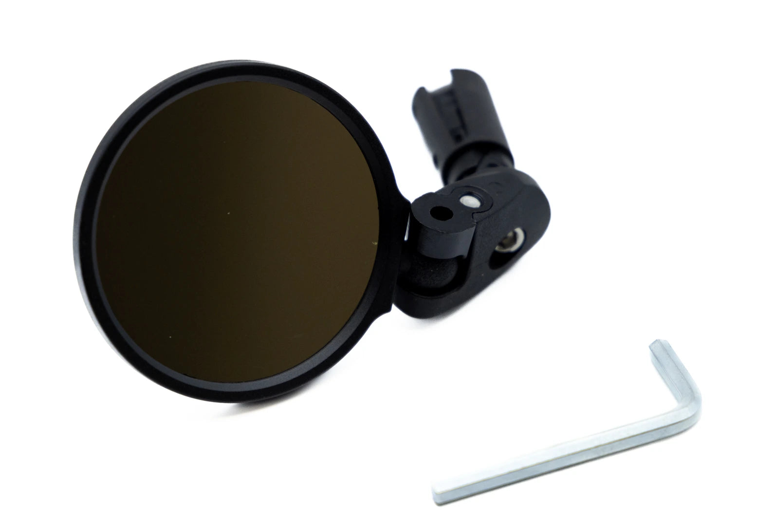 Easy installation bike mirror set with 5mm hex key, fitting handlebar diameters from 14.8 to 23 mm.