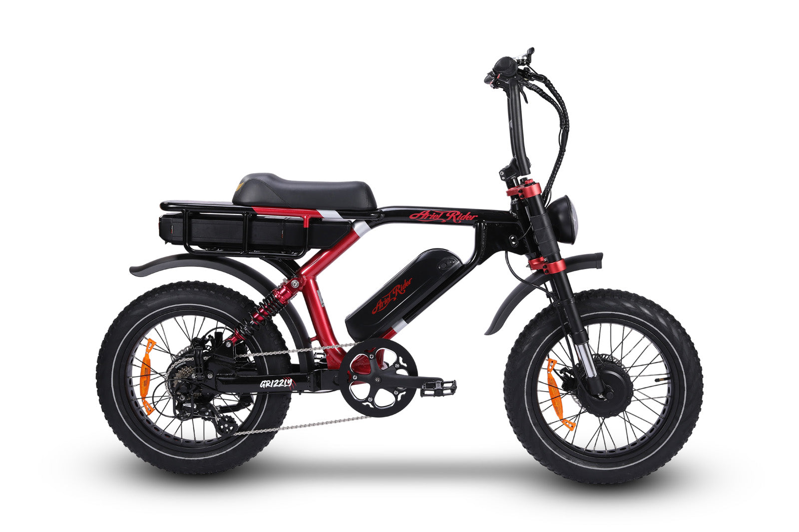 The Grizzly electric bike from Ariel Rider, featuring a sturdy and powerful design with a high-performance motor and long-lasting dual-battery for a reliable and efficient ride 1000W