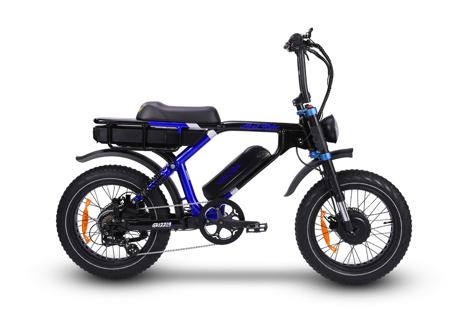 Ariel_Rider_ebikes_-_Grizzly_AWD_electric bike_-_blue_Color_-_dual_motor - full suspension 1000w - right side