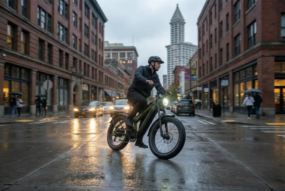 E-bike riding on road