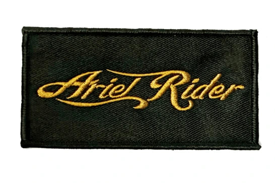 Ariel Rider branded patch featuring the iconic logo, perfect for customizing jackets, bags, or gear for e-bike enthusiasts.