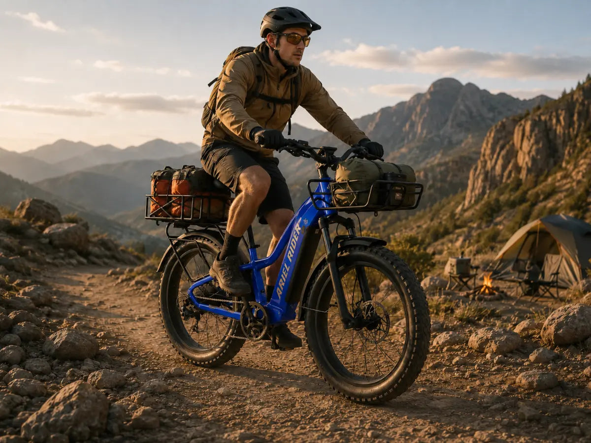 E-bike riding on terrain