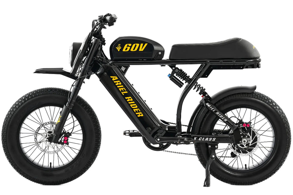 Ariel Rider X-Class 60V PPB private-property off-road model in black, left side profile