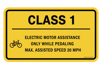 Class 1 ebike sign