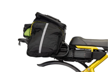 Load image into Gallery viewer, Easy-installation bike rear rack bag with adjustable straps, ensuring a secure fit on different rack sizes.