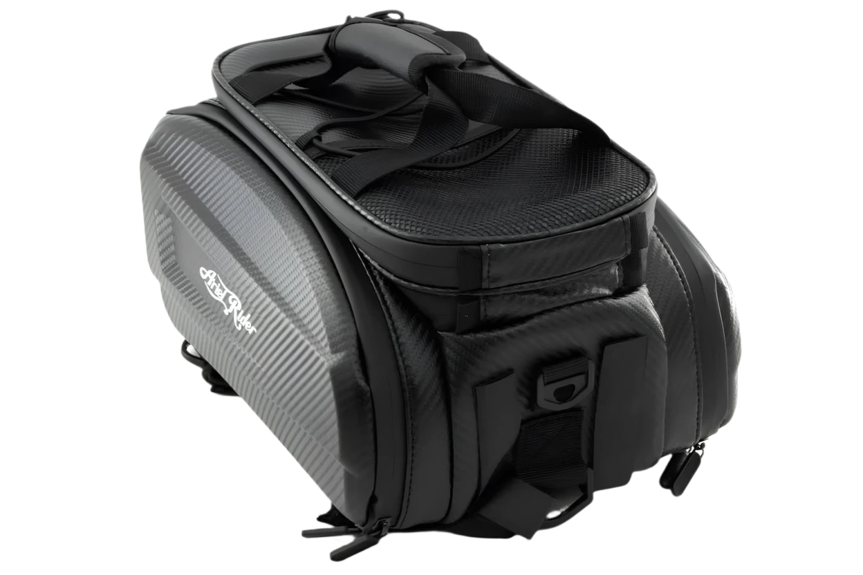Large-capacity e-bike rear rack bag with multiple compartments, ideal for daily commuting and long trips.